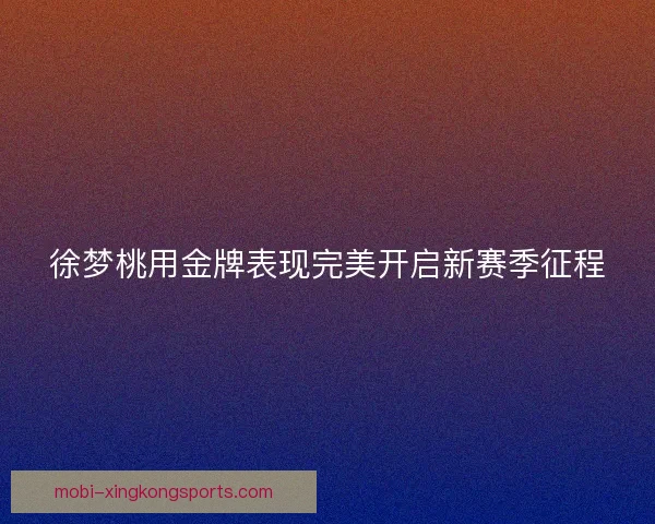 徐梦桃用金牌表现完美开启新赛季征程